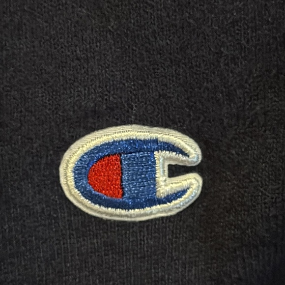 Champion Reverse Weave Canterbury Hoodie Pullover Navy/White Cotton Blend Medium - Picture 7 of 8